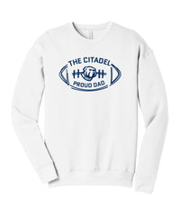 Load image into Gallery viewer, The Citadel Bulldog Proud Dad Unisex Sponge Fleece Drop Shoulder Sweatshirt-White
