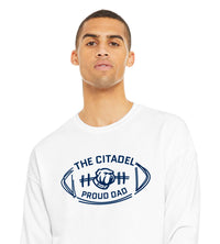 Load image into Gallery viewer, The Citadel Bulldog Proud Dad Unisex Sponge Fleece Drop Shoulder Sweatshirt-White
