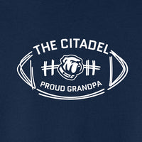 Load image into Gallery viewer, The Citadel Bulldog Proud Grandpa Unisex Sponge Fleece Drop Shoulder Sweatshirt-Navy
