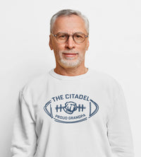 Load image into Gallery viewer, The Citadel Bulldog Proud Grandpa Unisex Sponge Fleece Drop Shoulder Sweatshirt-White
