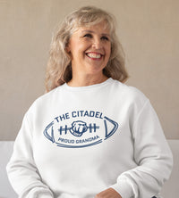 Load image into Gallery viewer, The Citadel Bulldog Proud Grandma Unisex Sponge Fleece Drop Shoulder Sweatshirt-White
