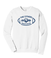 Load image into Gallery viewer, The Citadel Bulldog Proud Sister Unisex Sponge Fleece Drop Shoulder Sweatshirt-White
