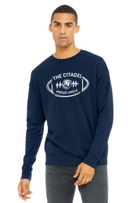 Load image into Gallery viewer, The Citadel Bulldog Proud Uncle Unisex Sponge Fleece Drop Shoulder Sweatshirt-Navy
