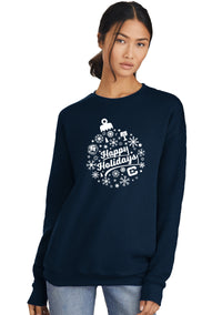 Load image into Gallery viewer, The Citadel Happy Holidays Unisex Drop Shoulder Sweatshirt-Navy

