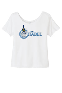 Load image into Gallery viewer, The Citadel Spike Women’s Slouchy Tee-White
