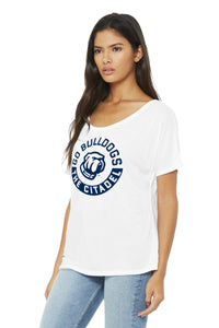 Load image into Gallery viewer, Go Bulldog! Women’s Slouchy Tee-White
