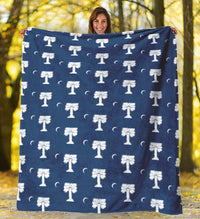 Load image into Gallery viewer, The Citadel, Big Red Flag Blue logo, Navy Blanket, 3 sizes, 2 styles
