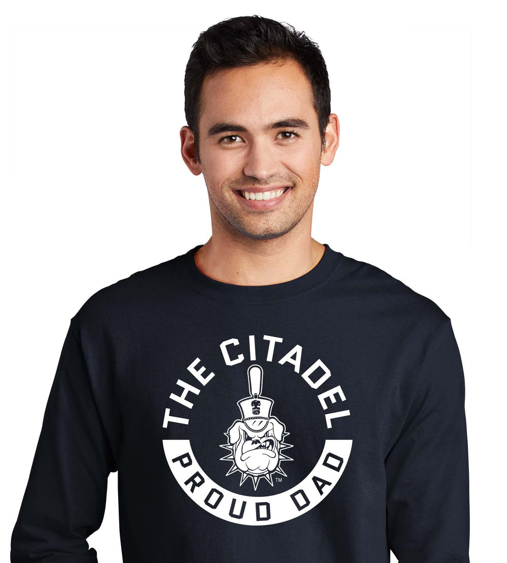The Citadel Spike Proud Dad Champion Jersey Long Sleeve Tee-Navy