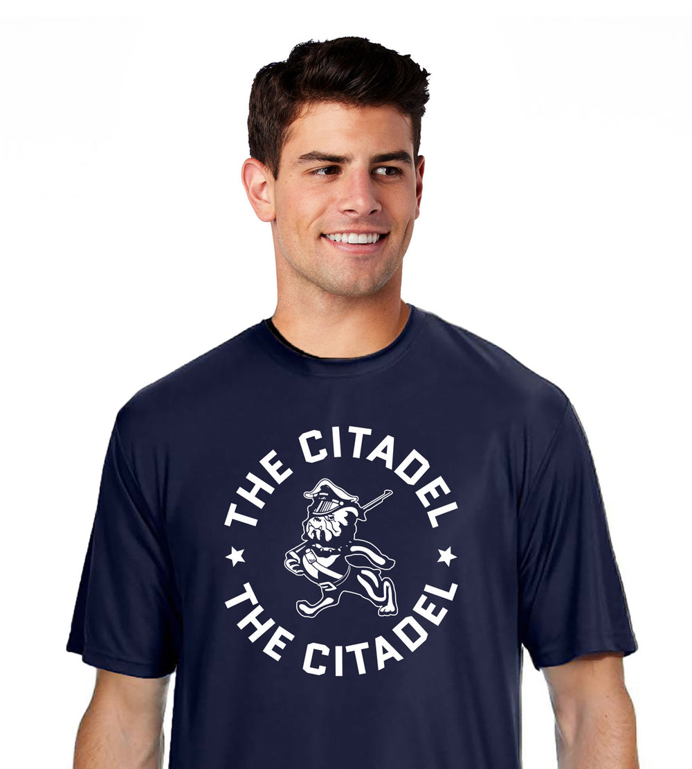 The Citadel Marching Bulldog and Stars Performance Tee-Navy