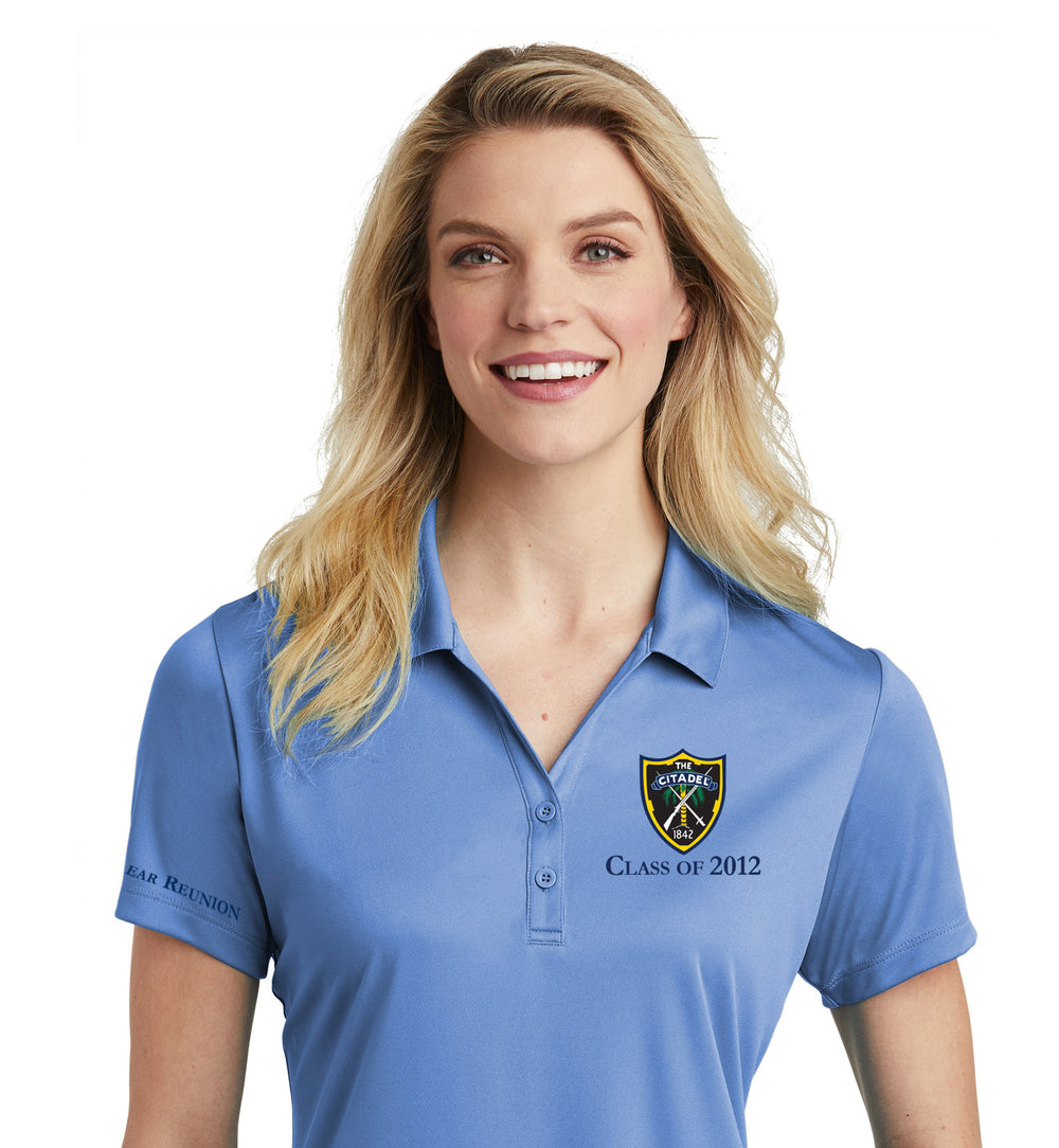 The Citadel Shield Class of 2012 Ladies Performance Polo- Carolina Blue