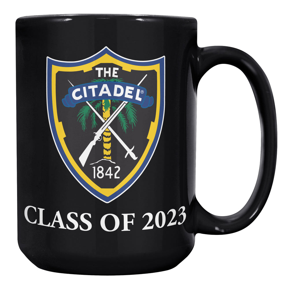 Class Of 2023 Shield Black Mug - 15oz