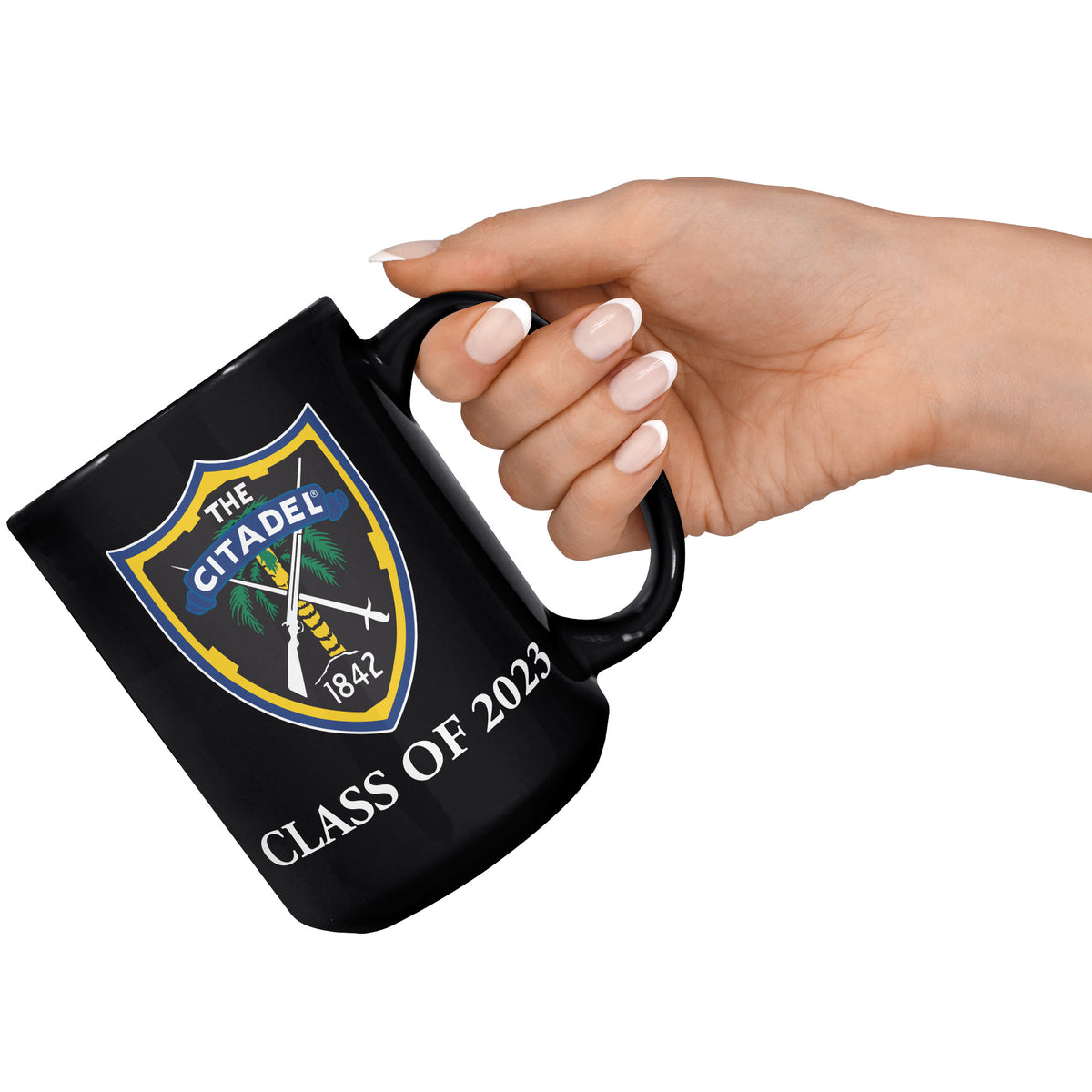 Class Of 2023 Shield Black Mug - 15oz
