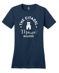 Load image into Gallery viewer, Mama Bulldog Barracks Women’s Perfect Weight ® Tee- New Navy
