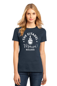 Load image into Gallery viewer, Mama Bulldog Spike Women’s Perfect Weight ® Tee-Navy
