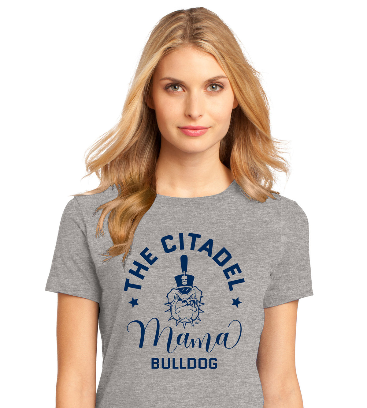 Mama Bulldog Spike Women’s Perfect Weight ® Tee- Heathered Steel