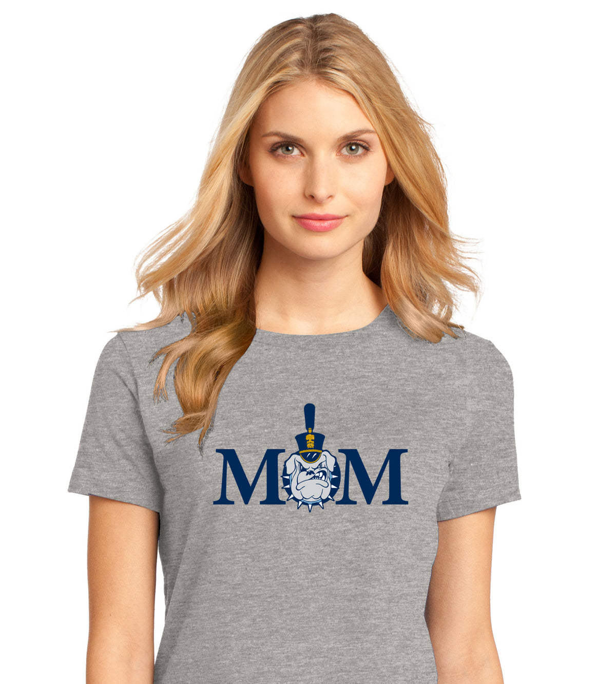 Mom & Spike Women’s Perfect Weight ® Tee- Heathered Steel