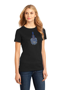 Load image into Gallery viewer, Spike Rhinestones Women’s Perfect Weight ® Tee-Black
