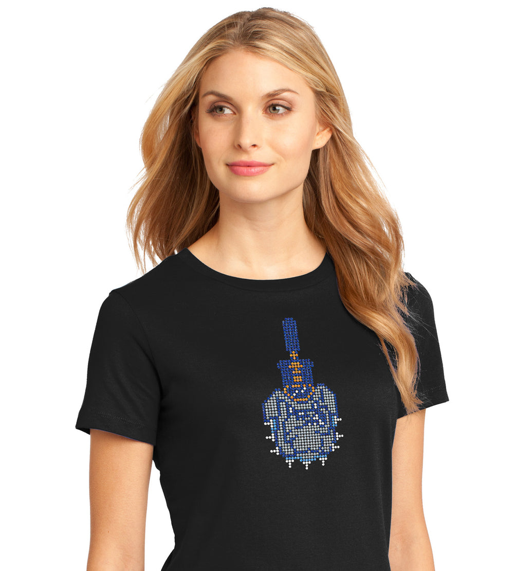 Spike Rhinestones Women’s Perfect Weight ® Tee-Black