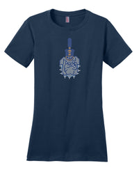 Load image into Gallery viewer, Spike Rhinestones Women’s Perfect Weight ® Tee-Navy
