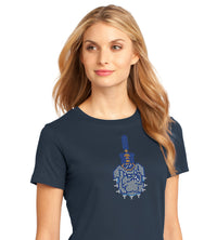 Load image into Gallery viewer, Spike Rhinestones Women’s Perfect Weight ® Tee-Navy
