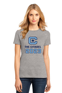 Load image into Gallery viewer, The Citadel Class Of 2023  Women’s Perfect Weight ® Tee-Heathered Steel

