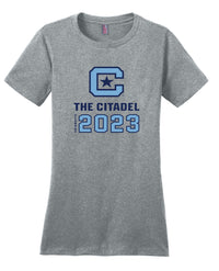 Load image into Gallery viewer, The Citadel Class Of 2023  Women’s Perfect Weight ® Tee-Heathered Steel
