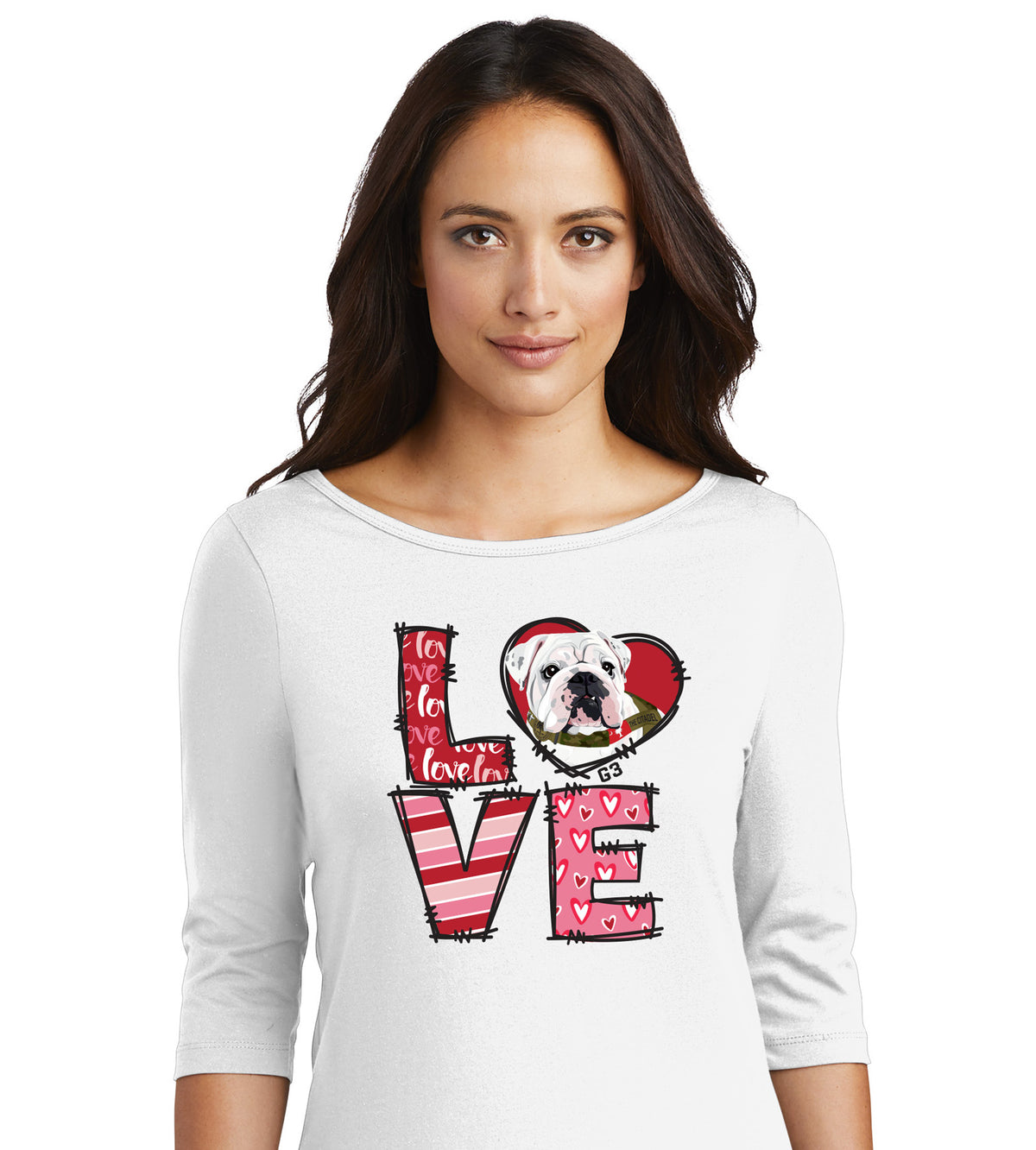 LOVE G3 Women’s Perfect Weight ® 3/4-Sleeve Tee-White