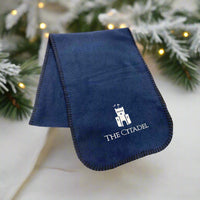 Load image into Gallery viewer, The Citadel, Padgett-Thomas Barracks logo, Embroidered Fleece Scarf
