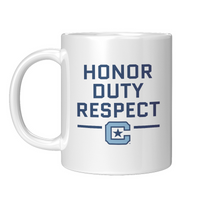 Load image into Gallery viewer, The Citadel C - Honor Duty Respect White Mug 11oz
