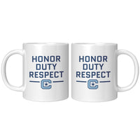 Load image into Gallery viewer, The Citadel C - Honor Duty Respect White Mug 11oz
