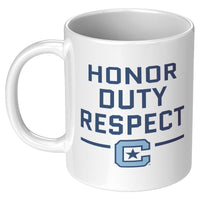 Load image into Gallery viewer, The Citadel C - Honor Duty Respect White Mug 11oz
