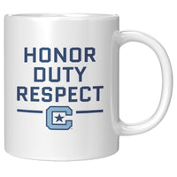 Load image into Gallery viewer, The Citadel C - Honor Duty Respect White Mug 11oz
