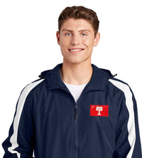 Load image into Gallery viewer, Big Red Fleece-Lined Colorblock Embroidery Jacket
