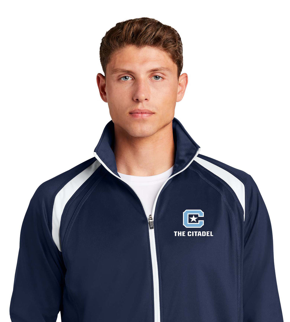 The Citadel C Tricot Track Embroidery Jacket-Navy/white