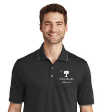 Load image into Gallery viewer, The Citadel Palmetto Alumni UV Micro-Mesh Tipped Polo-Rich Red-Deep Black
