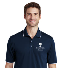 Load image into Gallery viewer, The Citadel Palmetto Alumni UV Micro-Mesh Tipped Polo-Rich Red-River Blue Navy
