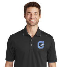 Load image into Gallery viewer, The Citadel Black C Jumping Bulldog UV Micro-Mesh Tipped Polo- Black
