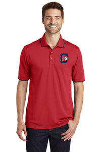 Load image into Gallery viewer, The Citadel Black C Jumping Bulldog UV Micro-Mesh Tipped Polo-Red
