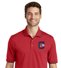 Load image into Gallery viewer, The Citadel Black C Jumping Bulldog UV Micro-Mesh Tipped Polo- Red
