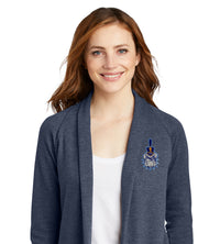 Load image into Gallery viewer, Spike Ladies Interlock Cardigan-Estate Blue Heather
