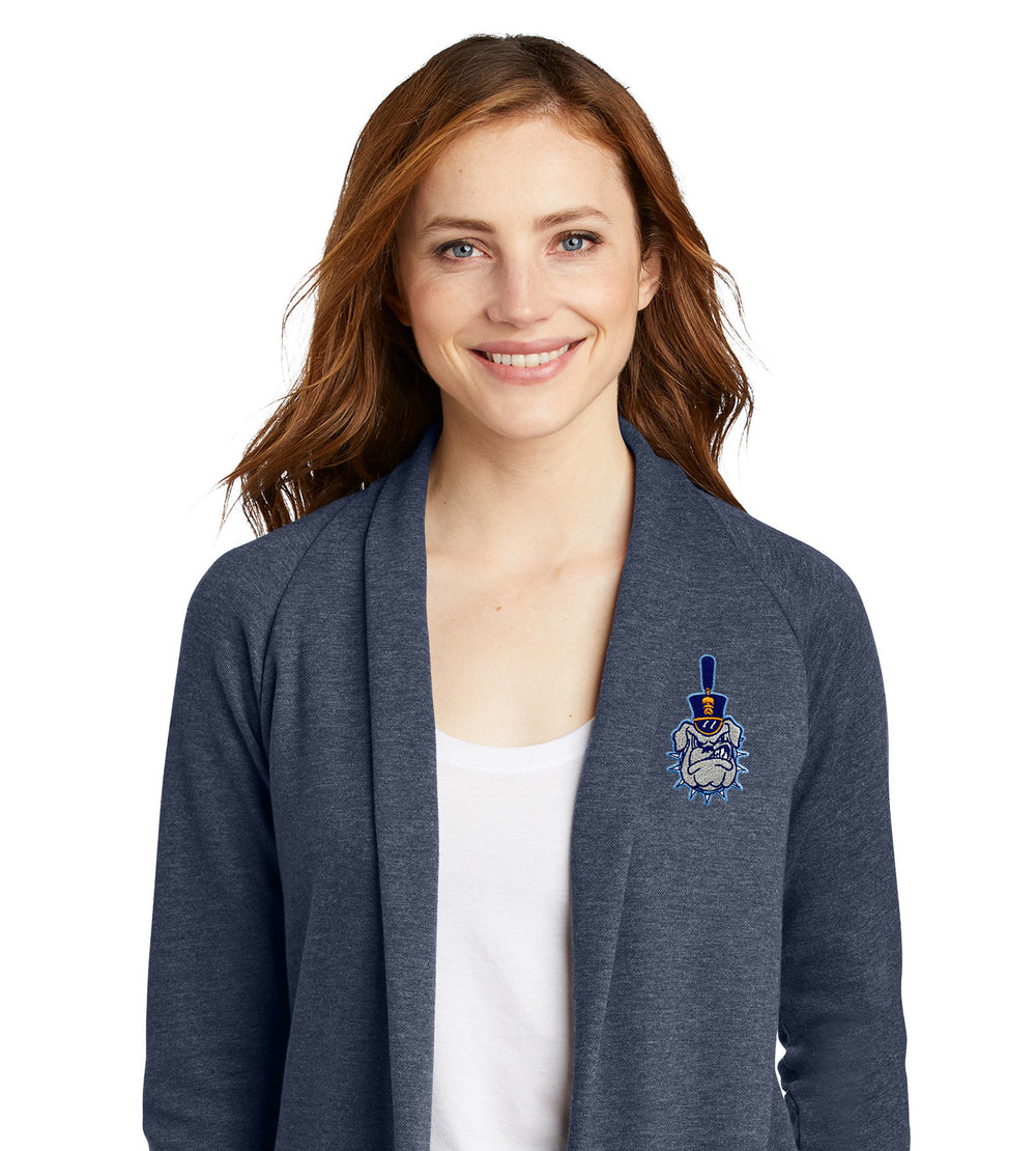 Spike Ladies Interlock Cardigan-Estate Blue Heather