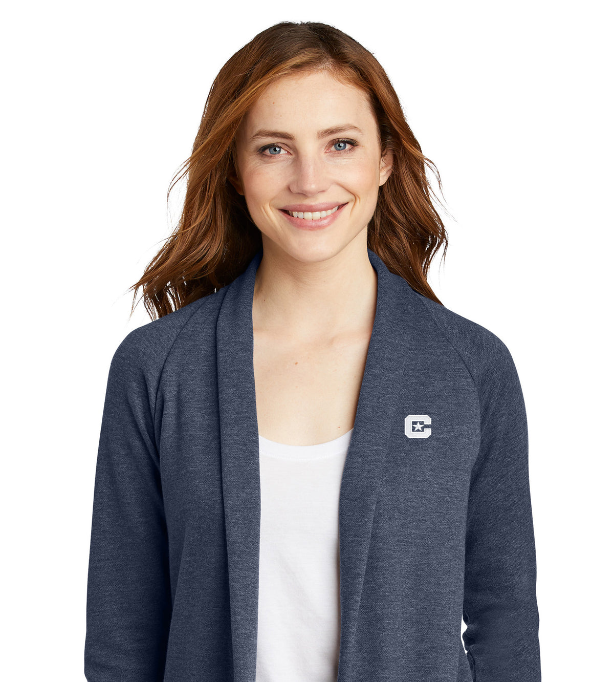 The Citadel C Ladies Interlock Cardigan - Estate blue Heather