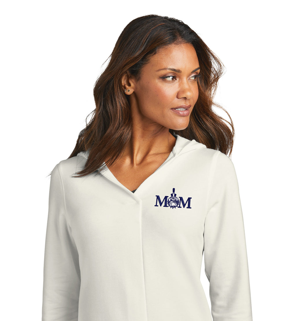 Mom & Spike Ladies Microterry Pullover Hoodie- Ivory Chiffon