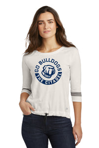 Load image into Gallery viewer, Go Bulldogs New Era ® Ladies Tri-Blend 3/4-Sleeve Tee-Fan White

