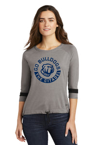Load image into Gallery viewer, Go Bulldogs New Era ® Ladies Tri-Blend 3/4-Sleeve Tee-Shadow Grey
