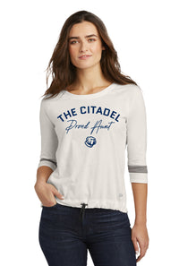 Load image into Gallery viewer, Proud Aunt New Era ® Ladies Tri-Blend 3/4-Sleeve Tee-Fan White
