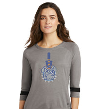 Load image into Gallery viewer, Spike Rhinestones New Era ® Ladies Tri-Blend 3/4-Sleeve Tee-Shadow Grey
