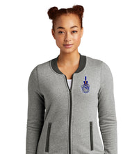 Load image into Gallery viewer, Spike Ladies French Terry Baseball Full-Zip-Light Graphite-Twist Graphite
