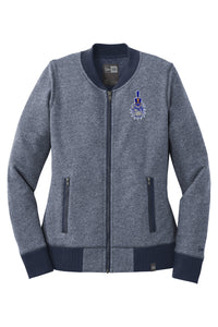 Load image into Gallery viewer, Spike Ladies French Terry Baseball Full-Zip-True Navy Twist-TrueNAvy
