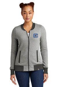 Load image into Gallery viewer, The Citadel C Ladies French Terry Baseball Full-Zip - Light Graphite Twist/ Graphite
